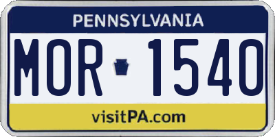 PA license plate MOR1540