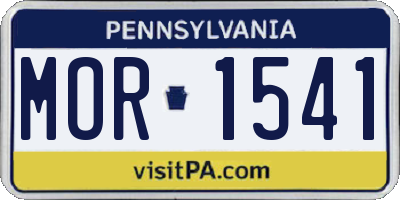 PA license plate MOR1541
