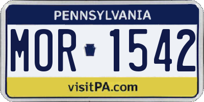 PA license plate MOR1542