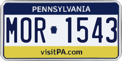 PA license plate MOR1543