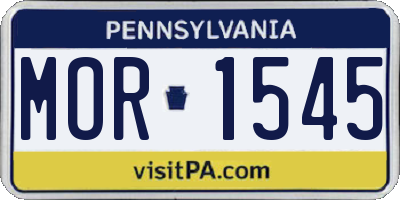 PA license plate MOR1545