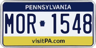 PA license plate MOR1548