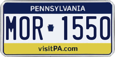 PA license plate MOR1550