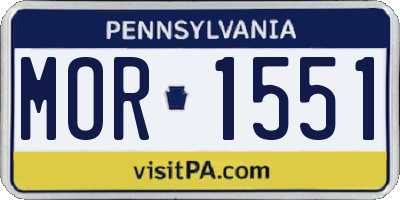 PA license plate MOR1551