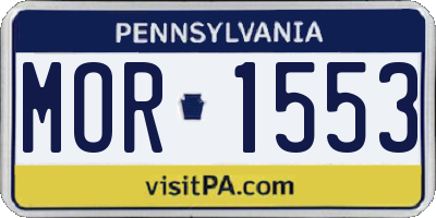 PA license plate MOR1553