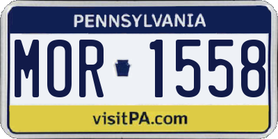 PA license plate MOR1558