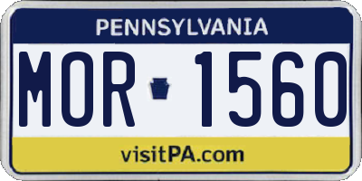 PA license plate MOR1560
