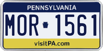 PA license plate MOR1561