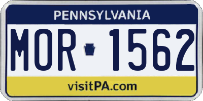 PA license plate MOR1562
