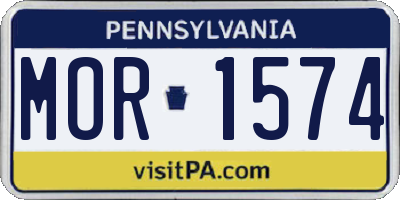 PA license plate MOR1574