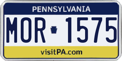 PA license plate MOR1575