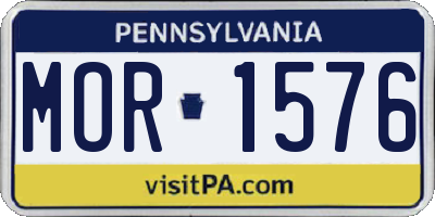 PA license plate MOR1576