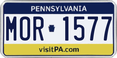 PA license plate MOR1577