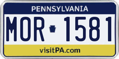 PA license plate MOR1581