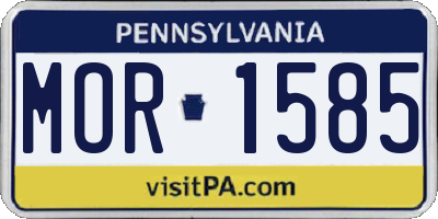 PA license plate MOR1585