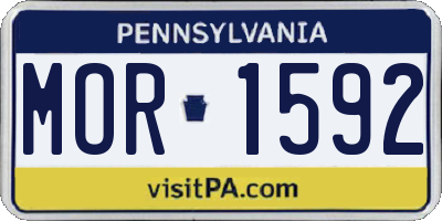 PA license plate MOR1592