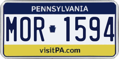 PA license plate MOR1594