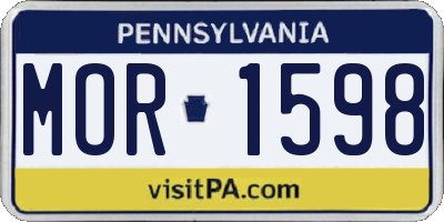 PA license plate MOR1598