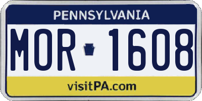 PA license plate MOR1608