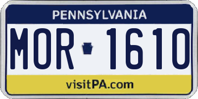 PA license plate MOR1610