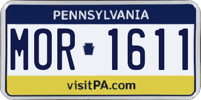 PA license plate MOR1611