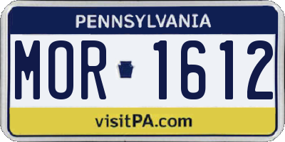 PA license plate MOR1612