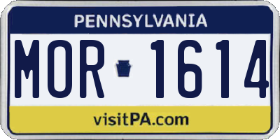 PA license plate MOR1614