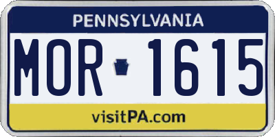 PA license plate MOR1615