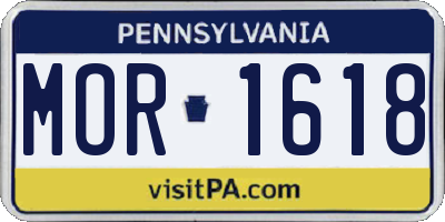 PA license plate MOR1618