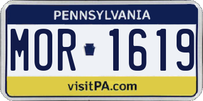 PA license plate MOR1619