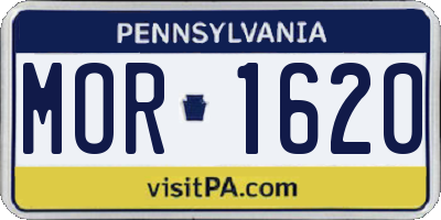 PA license plate MOR1620