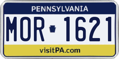 PA license plate MOR1621