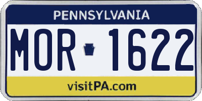 PA license plate MOR1622