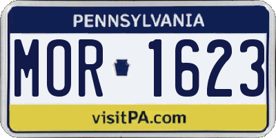 PA license plate MOR1623
