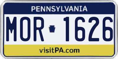 PA license plate MOR1626