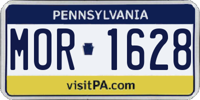 PA license plate MOR1628