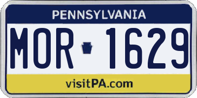 PA license plate MOR1629