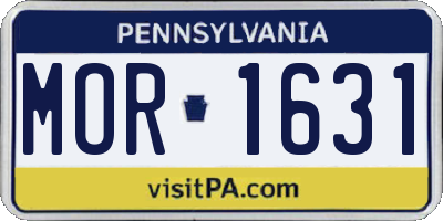 PA license plate MOR1631