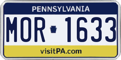 PA license plate MOR1633