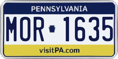 PA license plate MOR1635