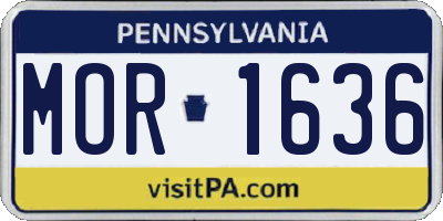 PA license plate MOR1636