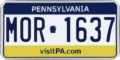 PA license plate MOR1637