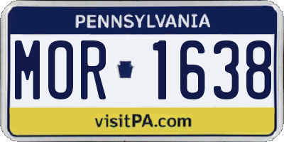 PA license plate MOR1638