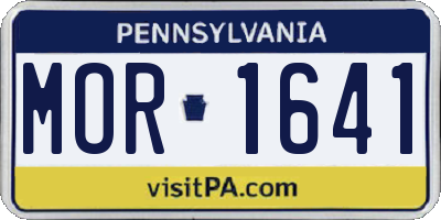 PA license plate MOR1641