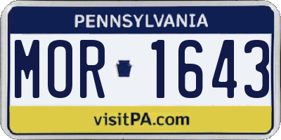 PA license plate MOR1643