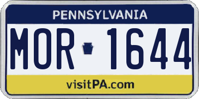 PA license plate MOR1644