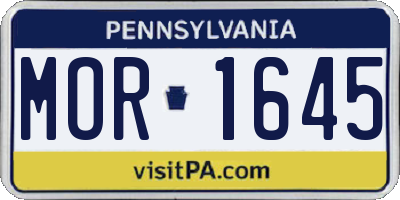 PA license plate MOR1645