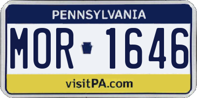 PA license plate MOR1646