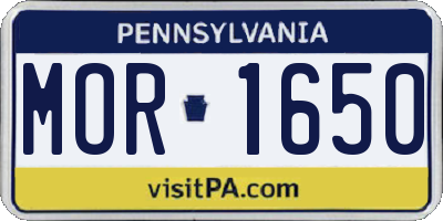 PA license plate MOR1650