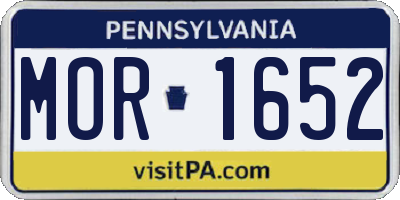 PA license plate MOR1652